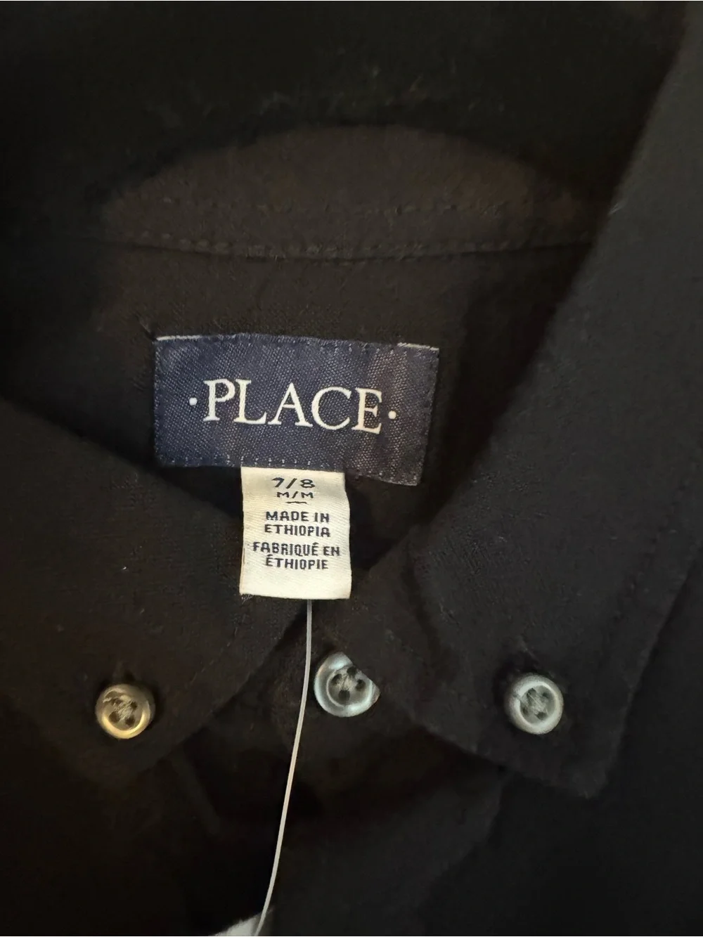 The Children's Place Black Long-Sleeve Button-Down Shirt